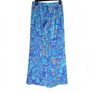Lilly Pulitzer Wide Leg Palazzo Pant Womens XS Iris Blue Mai Tai Summer Beach